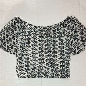 Chic Black and White Floral Blouse